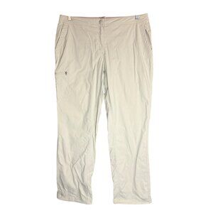 LL Bean Womens 14 M/T Comfort Trail Pants Tan 36 x 32 UPF 50 Nylon Blend Hiking